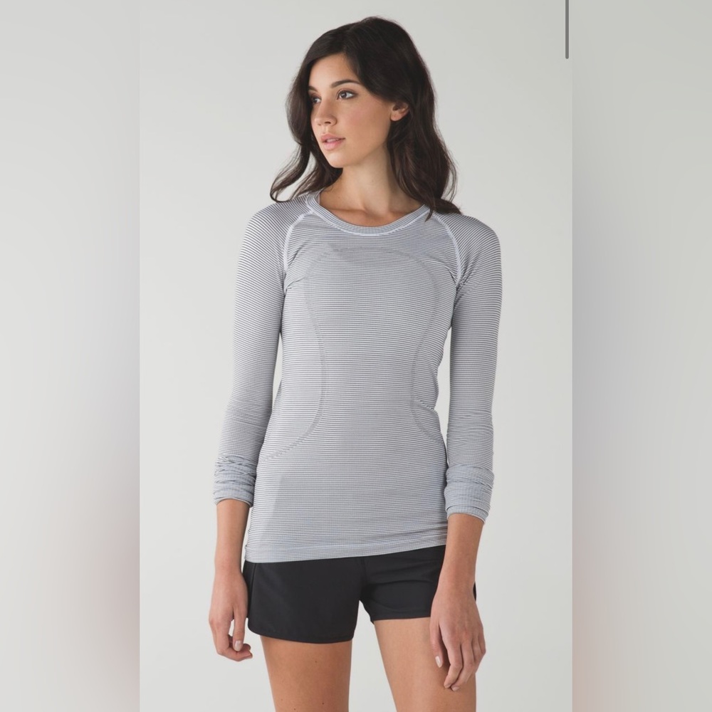 Lululemon Run: Swiftly Tech Long Sleeve *Stripe in White